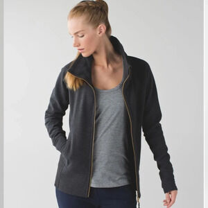 Lululemon Radiant Jacket In Heathered Black,  Size 4